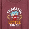 Women's - Dr. Seuss - Thanksgiving Is A Family Thing Lightweight French Terry Wide Neck Long Sleeve Graphic Shirt - 2 of 4