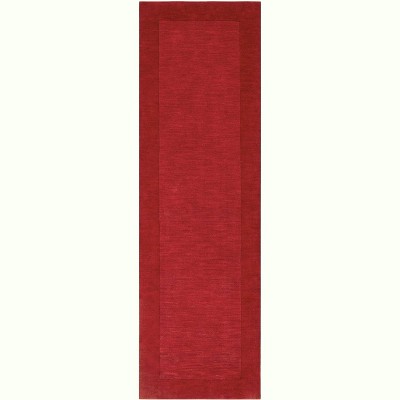 Hauteloom Bordered Solid Red Wool Rug