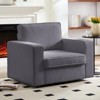 Mjkone Modern 360° Accent Swivel Chair,Upholstered Square Armchair,Comfy Chenille Single Sofa Chair - 4 of 4