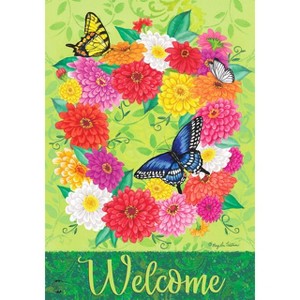 Briarwood Lane Garden Flag 12x18 For Outdoor Zinnia Wreath Spring For Spring Garden Flag Flags For Outside - 1 of 4