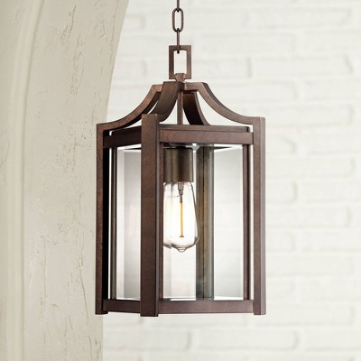 Rockford Bronze 17" Clear Glass Outdoor Hanging Light