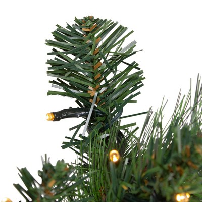 Pre-Lit Plaid Bows and Red Berries 6' Christmas Garland with Warm White Lights