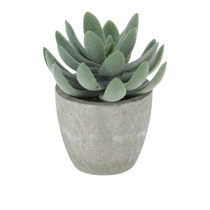 Unique Bargains Artificial Plants Flocked Snow Lotus in Mini Pulp Plastic Green 3.94"x3.94"x4.13" 1 Pcs - 1 of 4