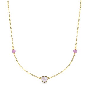 Girls' Mother of Pearl Heart 14k Gold Necklace - In Season Jewelry - 1 of 1