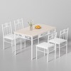 VECELO Kitchen Dining Room Table Sets for 4, 5 Piece Metal and Wood Rectangular Breakfast Nook, Oak - 4 of 4