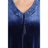 Just Love Stretch Velour Embroidered Zipper Lounger Robe for Women with Pockets - 4 of 4