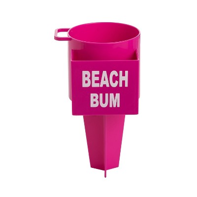 Beachcombers 8" PLASTIC PINK BEACH BUM DRINK SPIKE