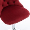 CAVINAS 24.8"-33"Chic Velvet Bar Stools Counter Height,Set of 2,360°Swivel Barstools with Adjustable Lifting,Back Tufted&Matte Silver Frame - 3 of 4