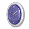 14" x 1.8" Vines And Dots Shadow Purple Decorative Wall Clock Silver Frame - By Chicago Lighthouse - 2 of 3