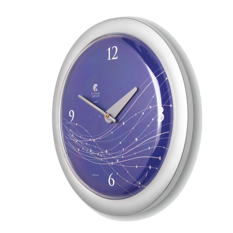 14&#34; x 1.8&#34; Vines And Dots Shadow Purple Decorative Wall Clock Silver Frame - By Chicago Lighthouse, 3 of 5