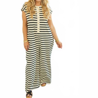 Women's Rosemary Relaxed Striped Jumpsuit - WISHLIST
