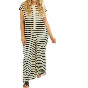 Women's Rosemary Relaxed Striped Jumpsuit - WISHLIST - 1 of 4