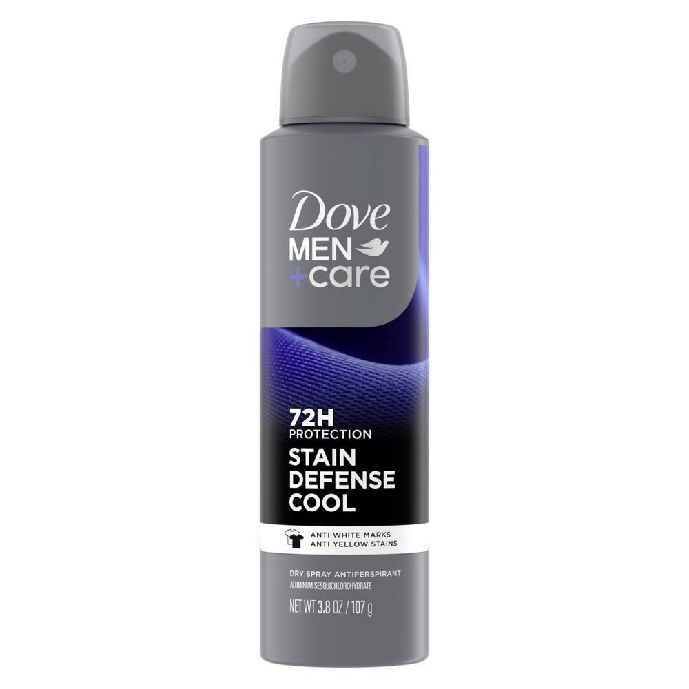 Dove Men+Care 72-Hour Stain Defense Dry Spray Antiperspirant & Deodorant Cool - 3.8oz: Paraben-Free, Fruit Herb Sandalwood Scent, Normal Skin