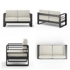 4 Piece Aluminum Outdoor Chat Set with Cushions,Modern Patio Conversation Set with Glass Table,Rust Resistant Patio Furniture Set-Cuddlewood - 3 of 4