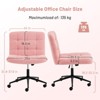 NicBex 25"Wide Cross Legged Chair Teddy Home Office Chair with Wheels&Adjustable Height,360° Swivel Chair for Home,Office,Vanity,Makeup&Study - 3 of 4