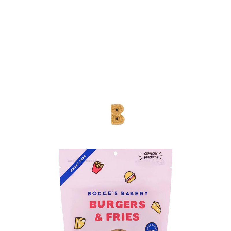 Bocce&#39;s Bakery Burgers and Fries with Sweet Potato, Beef and Cheese Flavor Dog Treats - 5oz, 4 of 7