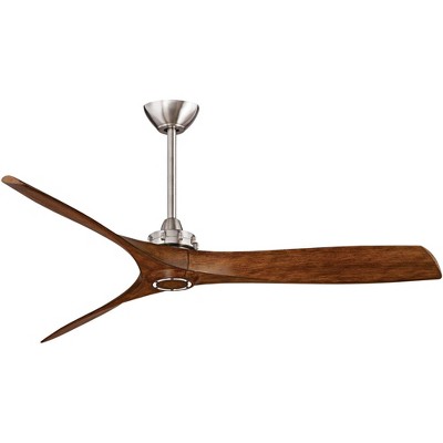 60" Minka Aire Modern Industrial Indoor Ceiling Fan with Remote Control Brushed Nickel Distressed Koa for Living Room Kitchen Home