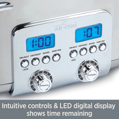 Stainless Steel Digital 4-Slice Toaster with Wide Slots