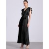 Allegra K Women's Wrap V Neck Sleeeveless Midi Pleated Dress - 4 of 4