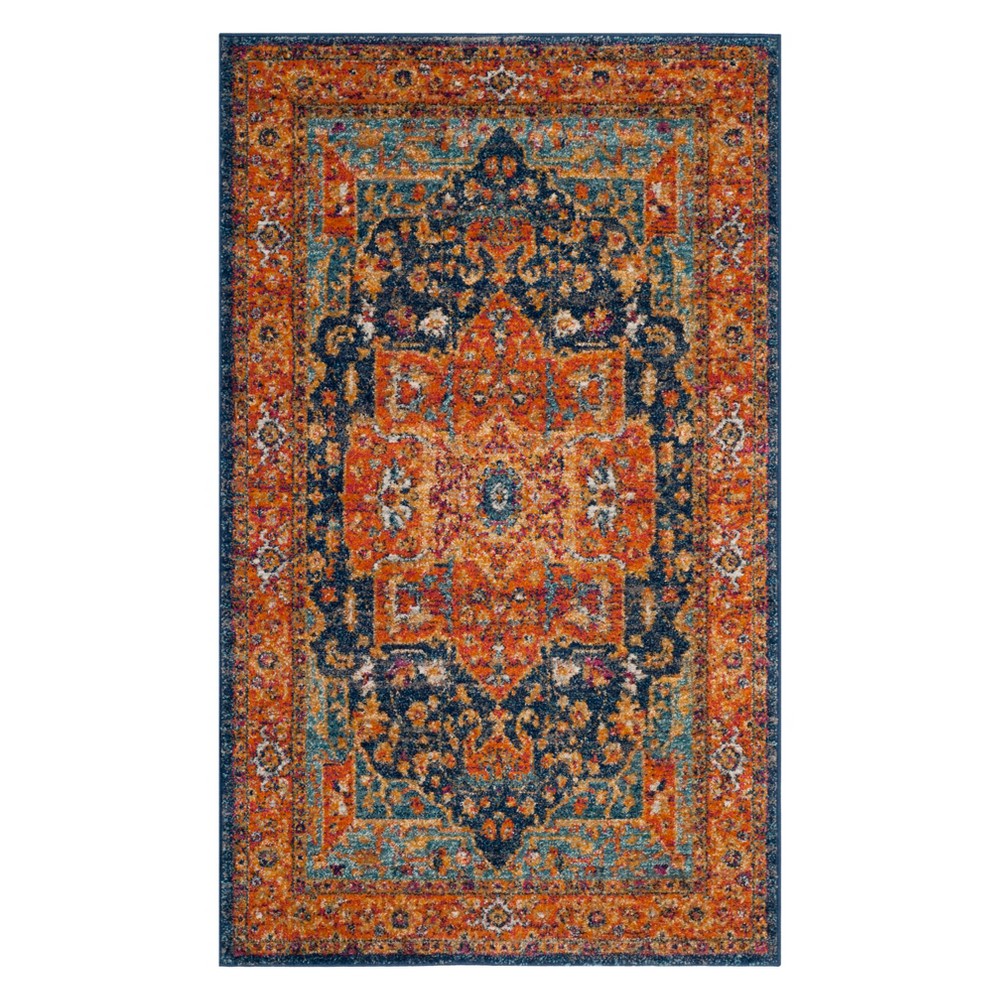  Medallion Runner Blue/Orange