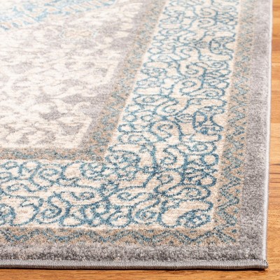 Luxor Elegance 3' x 5' Light Grey/Blue Reversible Synthetic Area Rug