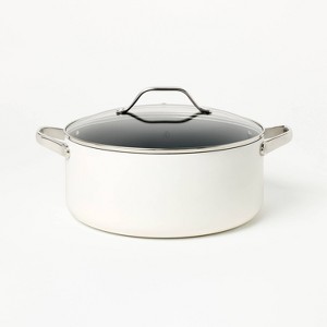 8qt Nonstick Ceramic Coated Aluminum Wide Stock Pot - Figmint™ - 1 of 4