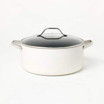 8qt Nonstick Ceramic Coated Aluminum Wide Stock Pot - Figmint™