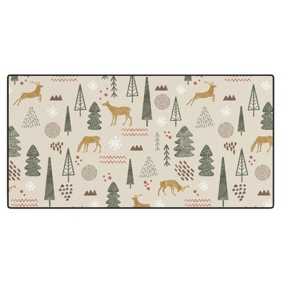 Marta Barragan Camarasa Deer Christmas forest Desk Mat -Deny Designs