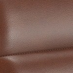 saddle brown faux leather/polished nickel frame