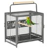 19" Travel Bird Cage for Parrots with Handle,Wooden Perch And Bowls,Portable Bird Carrier for Cockatiels And Conures–LAOTIES - 3 of 4