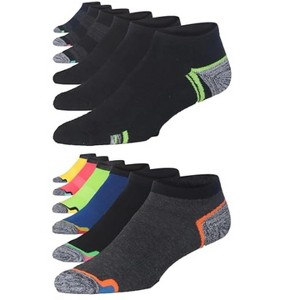JAMES FIALLO Men's 12-Pairs Performance Vibrant Multicolor Splash with Cool Grey Highlights Low Cut Athletic Sport Socks - 1 of 4