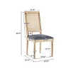 Set of 4 French Country Cane Back Dining Chairs with Upholstered Seat and Solid Wood Frame–Maison Boucle - 4 of 4
