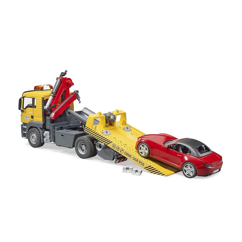 Bruder MAN TGS Tow Truck with BRUDER Roadster and Light & Sound Module, 2 of 9