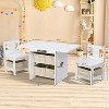 JOYMOR Kids Table and Chairs Set with 6 Drawers, Solid Wood Toddler Activity Desk for Arts & Study, Ages 3-8, White - 2 of 4