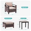 Sonkuki 5 Pieces PE Rattan Patio Chairs & Side Table, Patio Furniture with Cushion, Ottomans for Lawn, Sand - 3 of 4