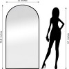 71"Arch Full Length Mirror With Stand,Wood Frame Mirror,Large Floor Mirror,Free Standing Mirror Full Length Standing Mirror-The Pop Home - 4 of 4