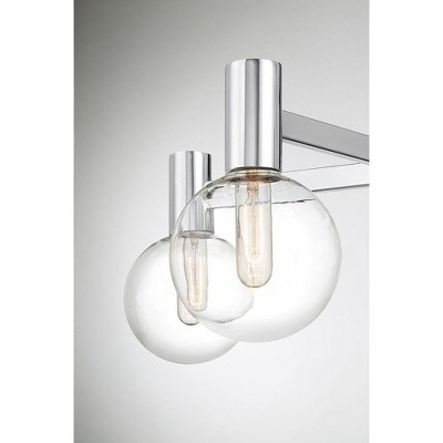 Wright Chrome 5-Light Chandelier with Clear Glass Shades