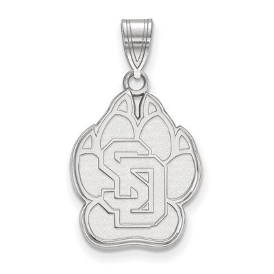 Black Bow Jewelry 14k White Gold South Dakota Coyotes NCAA Large Pendant