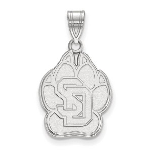 Black Bow Jewelry 14k White Gold South Dakota Coyotes NCAA Large Pendant - 1 of 3