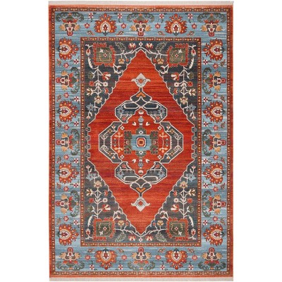 Reversible Hand-Knotted Blue Wool Blend 5' x 7' Area Rug