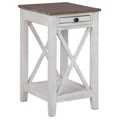 Adalane Accent Table White/Gray - Signature Design by Ashley