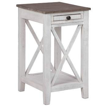 Adalane Side Table White/Gray - Signature Design by Ashley