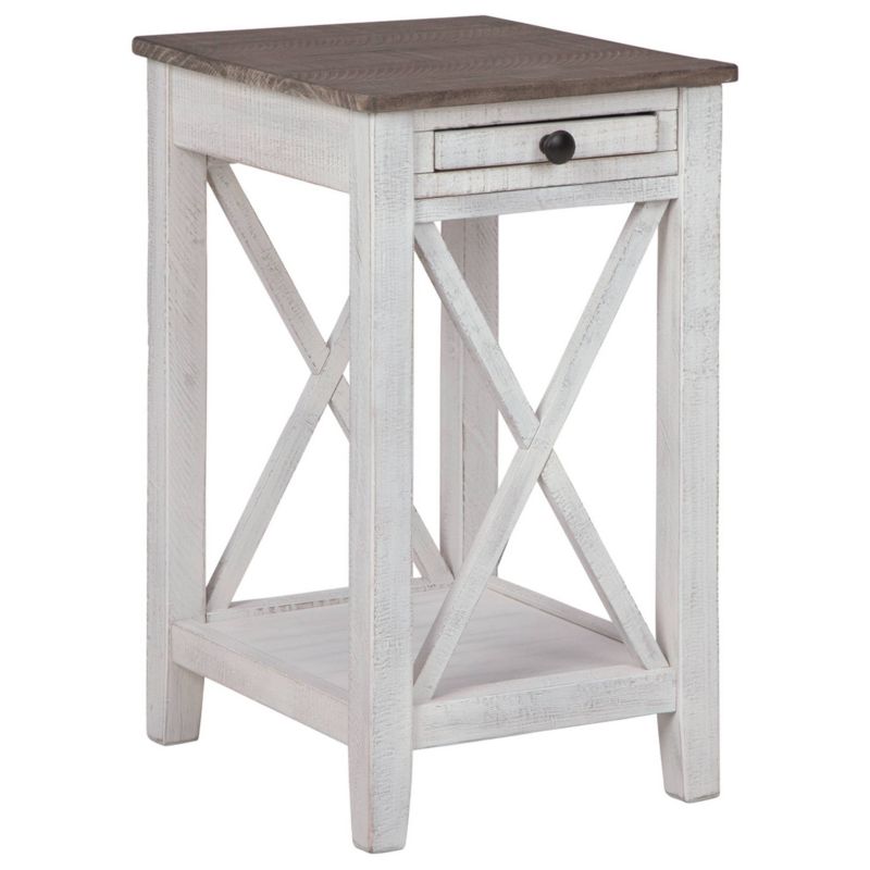 Adalane Side Table White/Gray - Signature Design by Ashley, 1 of 11
