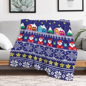 Purple Christmas Christmas Throw Blanket Soft Fleece Christmas Blanket Cozy Flannel Throw for Couch Bed 60x80 inches - 1 of 1