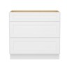 HOMLUX Easy-DIY 24 in D x 34.5 in H in Shaker White Ready to Assemble Drawer Base Kitchen Cabinet With 3-Drawers - 3 of 4