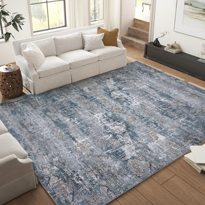 Soft Low Pile Vintage Washable Large Area Rug for Living Room Bedroom Dining Room