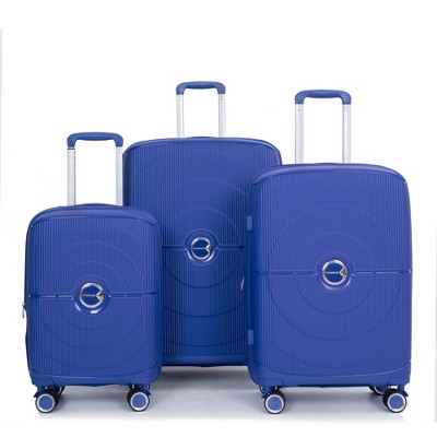 3 PCS Expanable Luggage Set, PP Lightweight Hardshell Spinner Wheel Suitcase with TSA Lock (20+24+28)-ModernLuxe