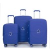 Vynxaria 3-Piece Navy PP Expandable Hardshell Luggage Set 20/24/28" Double Spinner Wheels TSA Lock - 3 of 4