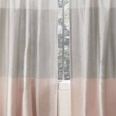 Chateau Striped Faux Silk Pinch Pleat Light Filtering Curtain