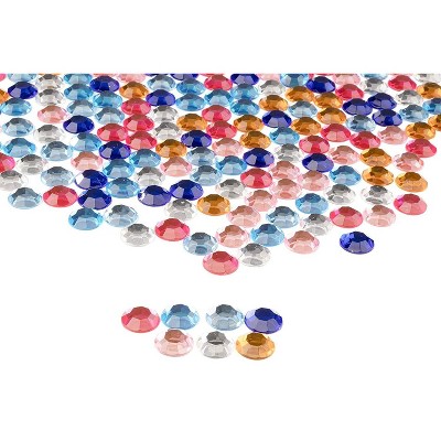 Juvale 210 Piece Round Acrylic Flatback Rhinestones Loose Gemstones Crystal Beads for Crafts 0.5"x0.125"